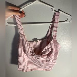 Sweetheart Neckline Red & White Striped Tank